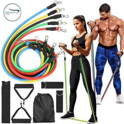 11 Pcs Fitness Resistance Bands Set - (IMPORTED)