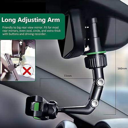 Car Rearview 360 Rotating Clip