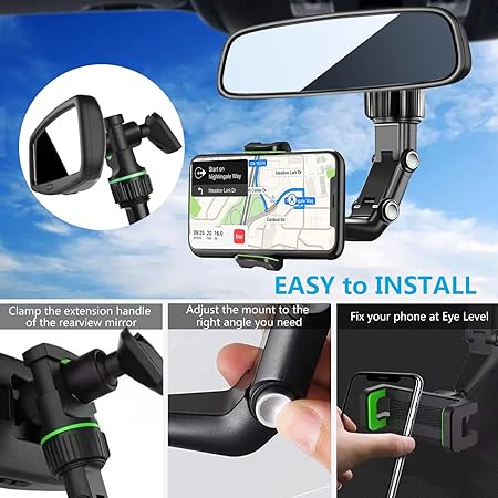 Car Rearview 360 Rotating Clip